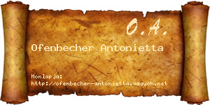 Ofenbecher Antonietta névjegykártya